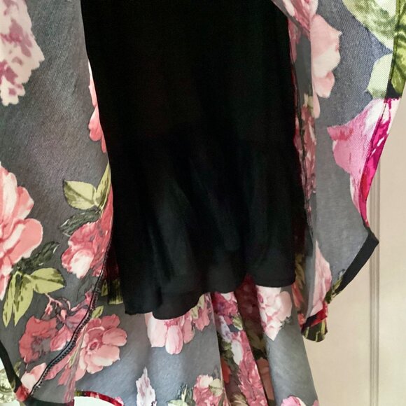 SPEECHLESS Big Girls Floral Halter Neck Red Velvet Hi-Low Party Dress - Picture 10 of 11